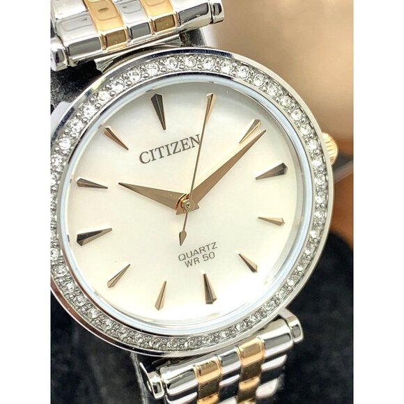 Citizen Women's Watch ER0216-67D Quartz White Mother of Pearl Dial Two Tone - Picture 12 of 13